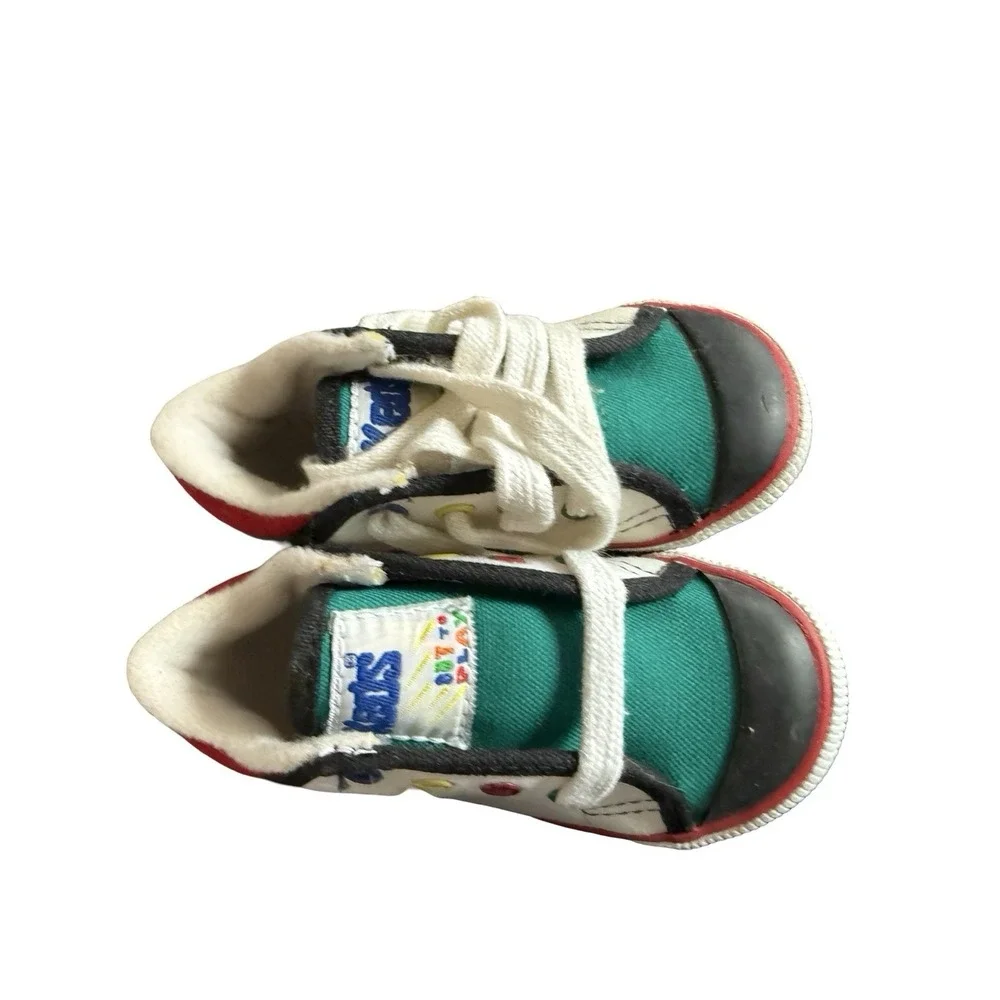 Vintage Keds hi-top primary colors football canvas sneakers shoes boys‎ sz 4 1/2